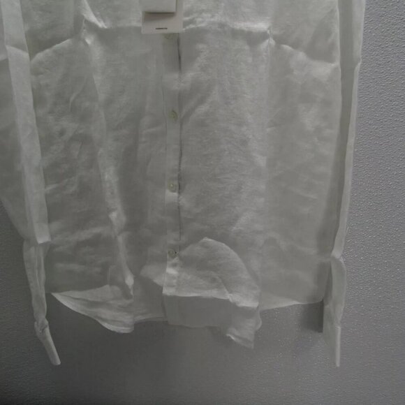 NEW MACKEENE Mens Fabiio Linen Button-Up Shirt Size 2XL White - Picture 4 of 12